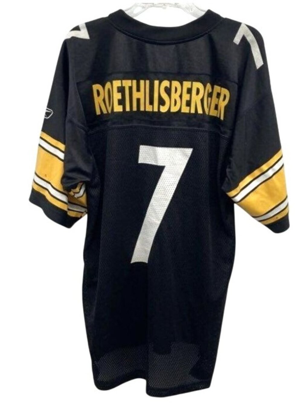 Pittsburgh Steelers #7 Ben Roethlisberger Black NFL SZ M Reebok On-Field Jersey